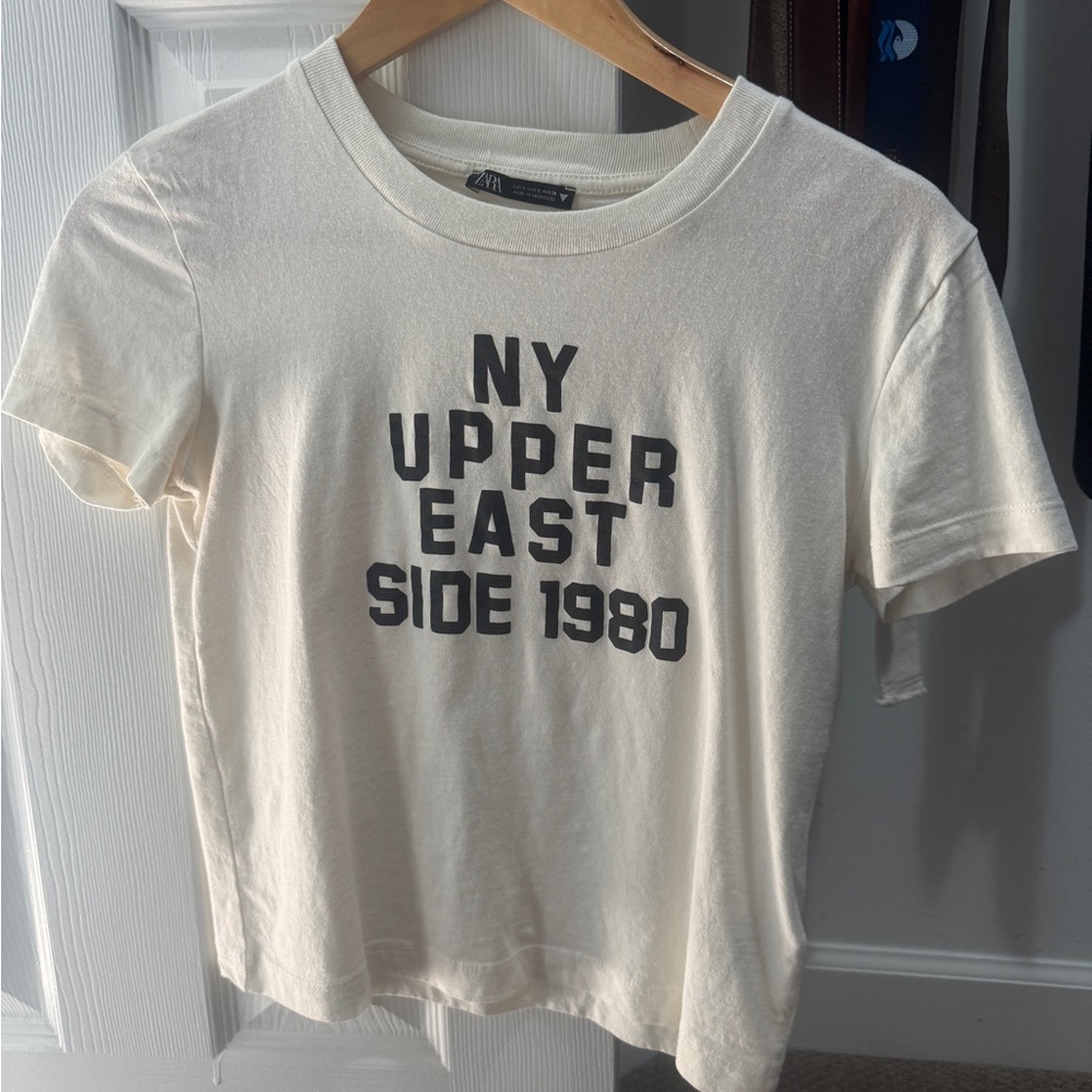 Zara Cream NY Graphic Tee